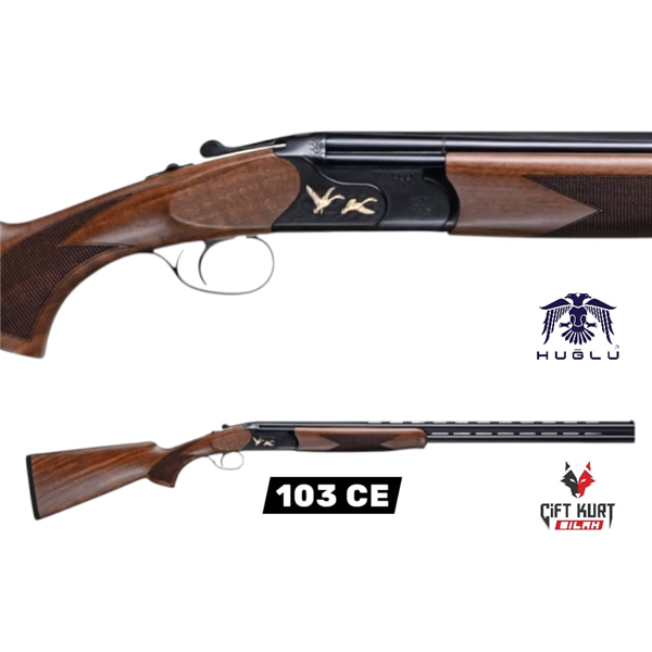 Huğlu 103 CE 12 Süperpoze Tek Tetik Ejektörlü Ağaç Siyah Av Tüfeği